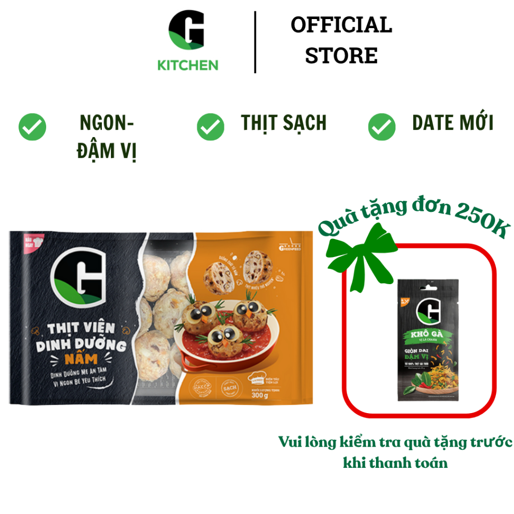 Thịt viên dinh dưỡng Nấm G Kitchen 300g [Giao HCM]