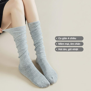 [LIVE MỞ BÁN] Tất nữ cổ cao lolita mang giày boot GOMTAT, vớ bắp chân nữ mang bốt mùa đông, mềm mịn giữ ấm - KEM-001