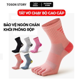 Vớ tất xỏ ngón nữ nam chạy bộ chạy trail leo núi TOSON STORY chống phồng rộp thoáng khí nhanh khô trekking hikking