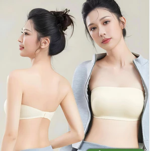 Áo Quây Ngực Không Dây Áo Ngực Hở Vai 2 Móc Cài Gom Ngực Đệm Kép Chống Tuột Ôm Nâng Vòng 1 Sexy 3458