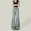 Quần Jean Loe Ống Rộng 33-37CM Nữ Lưng Cao Quần Jean Loe Nữ Bigsize Dài 95-100CM Ôm Eo Tôn Dáng BEU