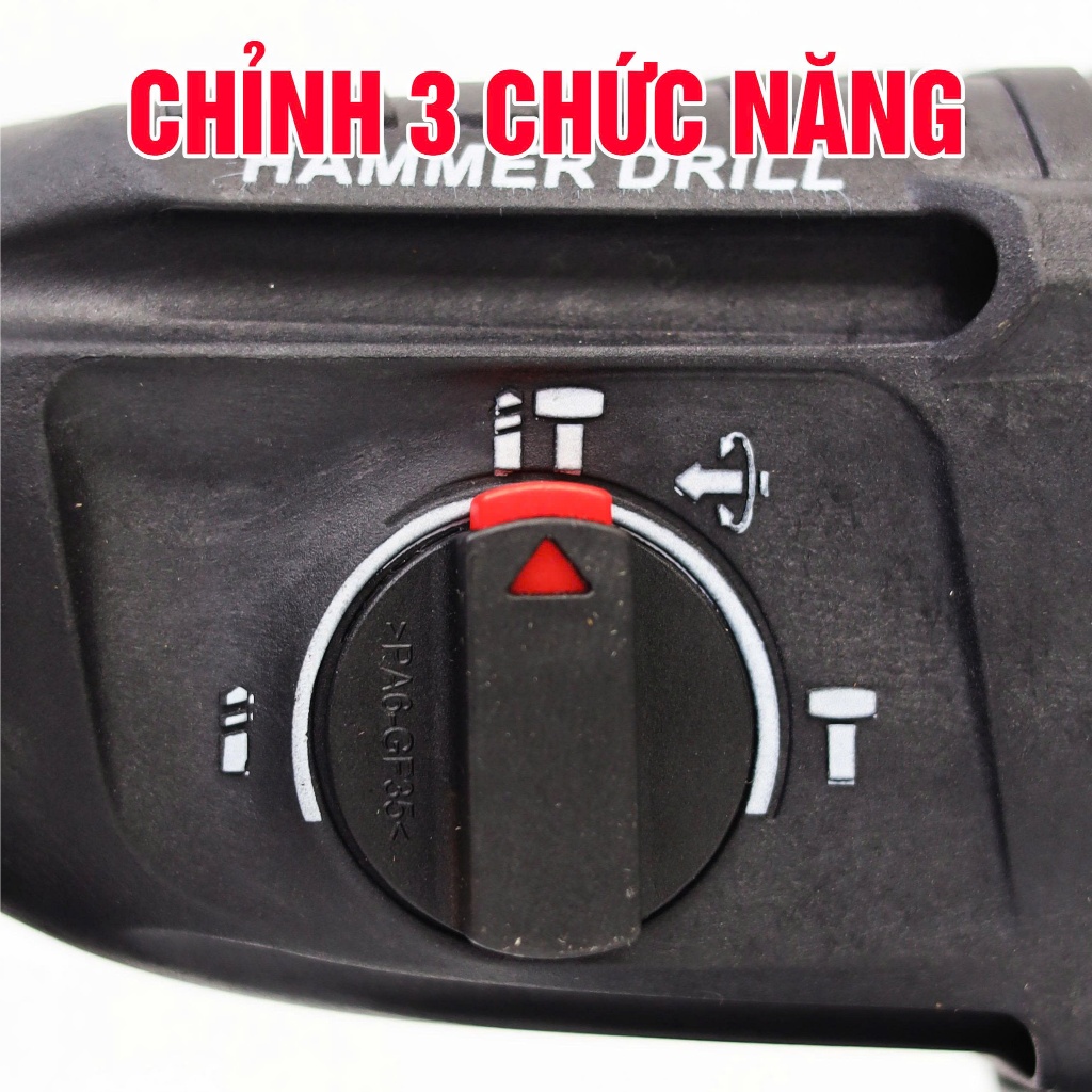 MÁY KHOAN BÊ TÔNG BOSSUN M21B-RH2603BL SDS PLUS – LỰC ĐẬP 2.6J – ĐỘNG CƠ KHÔNG CHỔI THAN