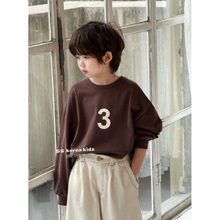 Áo thun dài tay thu đông Batala kids, ÁO THUN DÀI TAY DÀY DẶN IN SỐ 3 cho bé trai bé gái từ 10-25kg