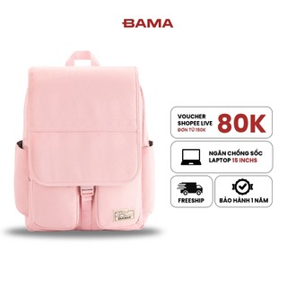 Balo nam nữ đi học đi làm BAMA New Basic Backpack NB107 chống nước nhiều ngăn laptop 13 14 15 6 inch