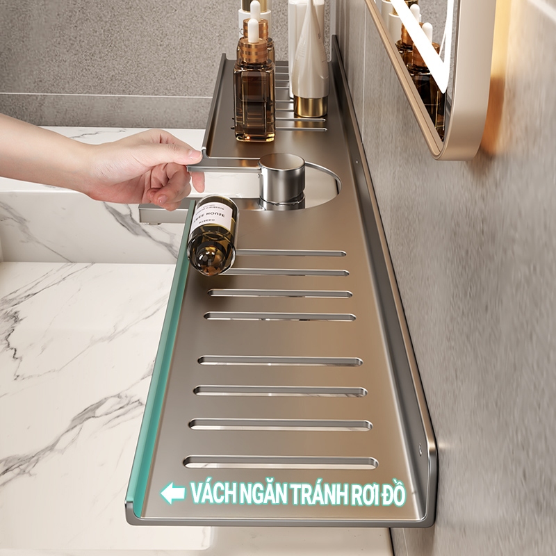 Kaleis Kệ Chữ U Nhôm Hàng Không – Gắn Tường Nhà Tắm, Chống Gỉ, Kệ Để Đồ Vòi Lavabo & Sen Cây