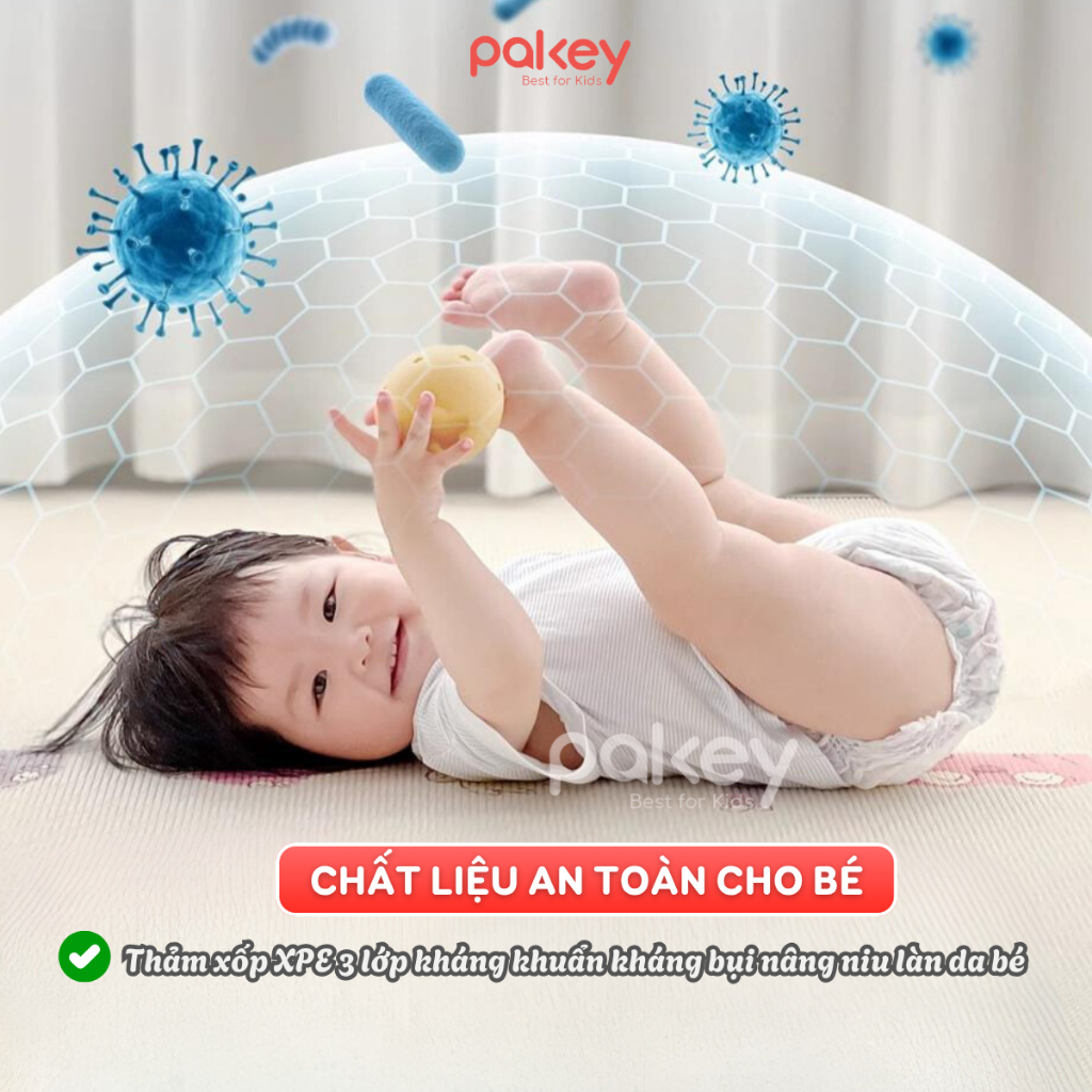 [MỚI 2026] Thảm Xốp XPE Pakey Cao Cấp Dày 2cm, Thảm Trải Sàn Chống Trơn Trượt Mềm Mại Phù Hợp Cho Bé Tập Bò, Tập Đi