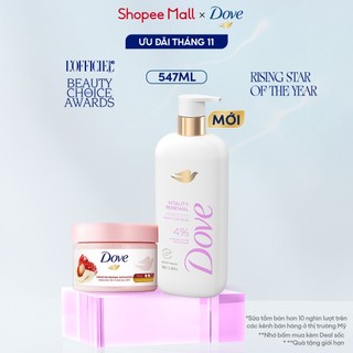 Combo Sữa tắm Dove Serum Dưỡng da chuyên sâu 547ml + Tẩy Da Chết Dưỡng Ẩm Dove Hương Lựu Đỏ 298g/280g