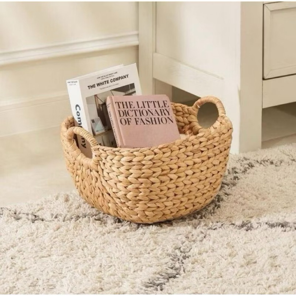 Giỏ đựng đồ , decor trang trí dáng thuyền bằng cói lục bình