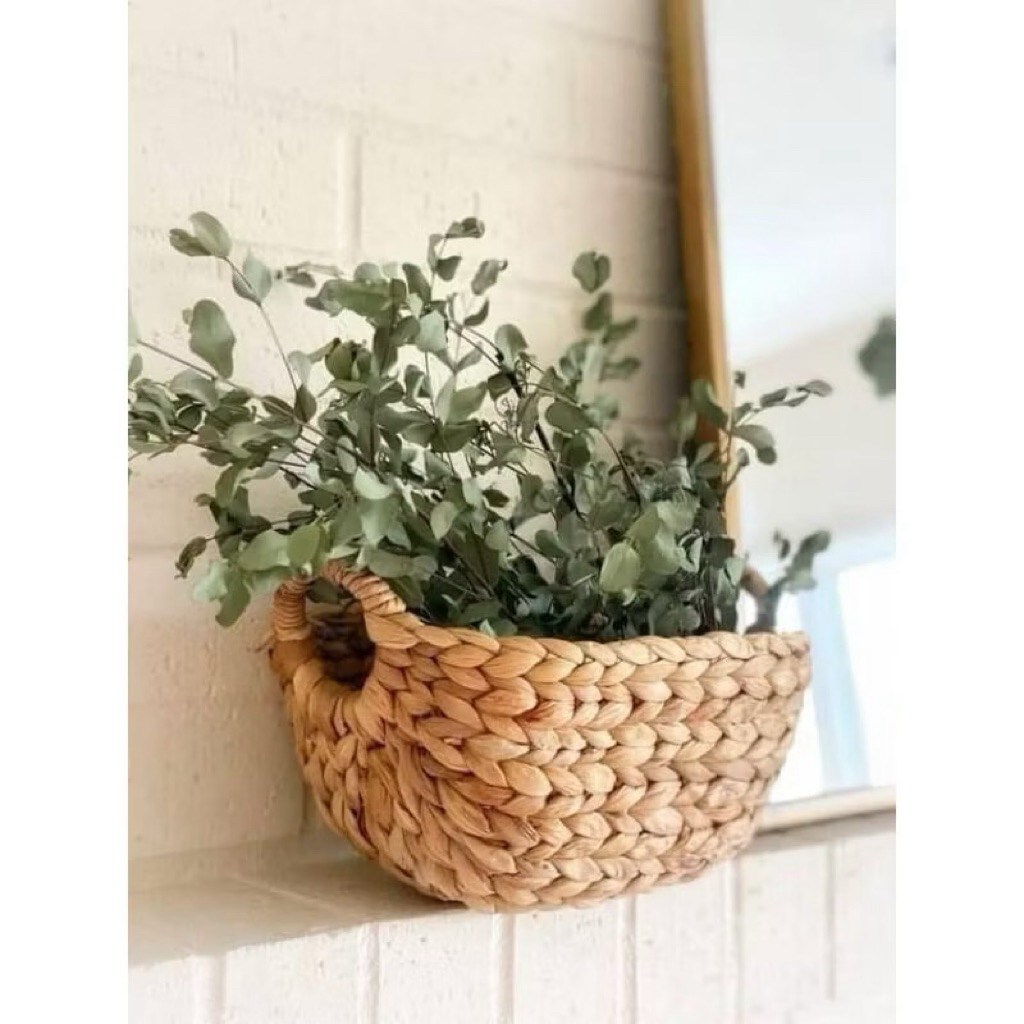 Giỏ đựng đồ , decor trang trí dáng thuyền bằng cói lục bình
