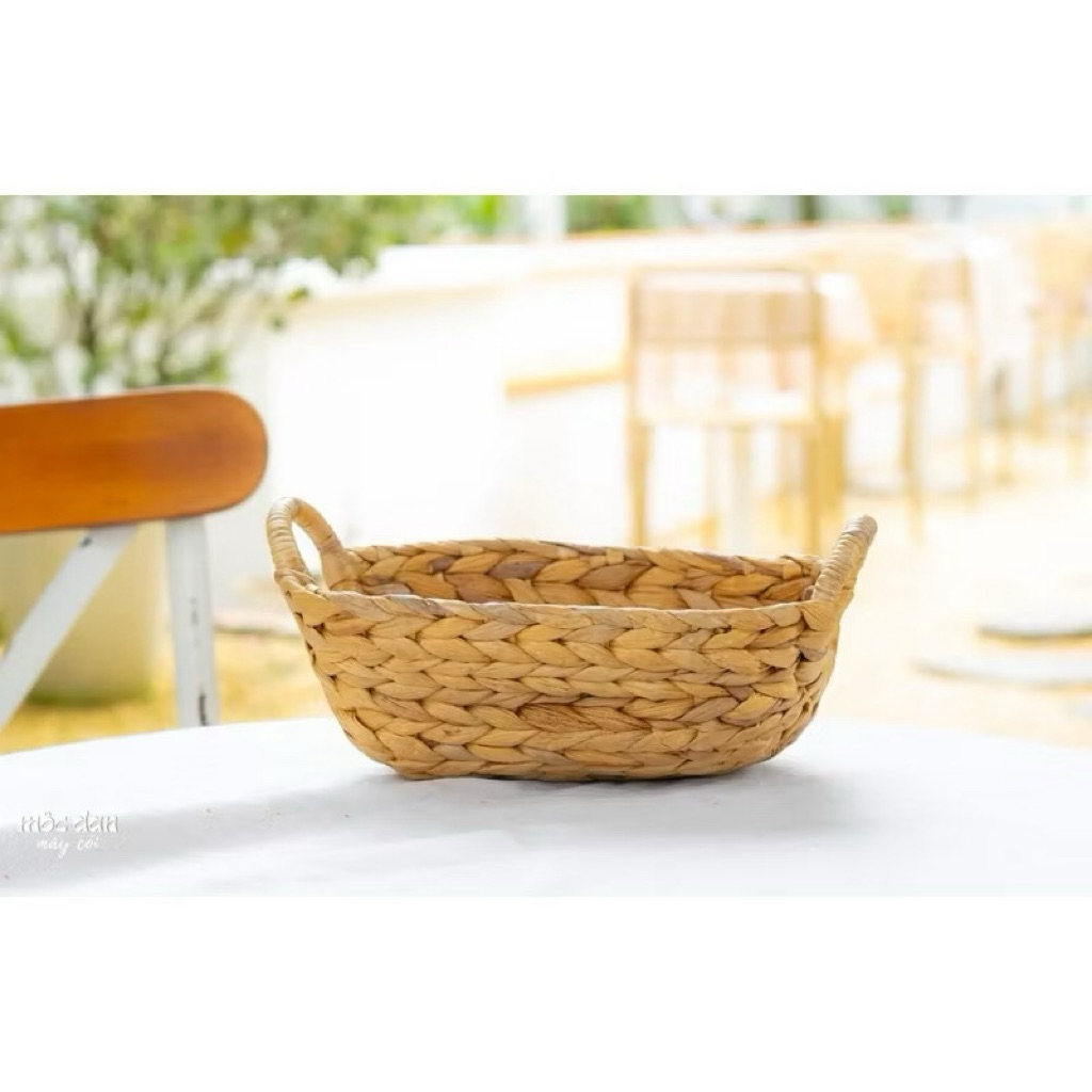 Giỏ đựng đồ , decor trang trí dáng thuyền bằng cói lục bình