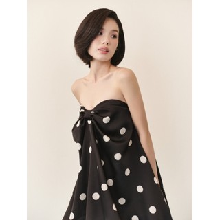 Đầm babydoll bí OLV cúp ngực chấm bi đính nơ bồng bềnh điệu đà Dot Silky Puff Cup Dress nhiều màu