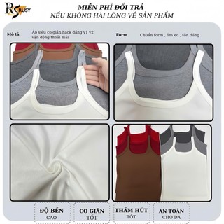 Áo 2 Dây Nữ Thun Gân Basic Ôm Dáng, Áo Hai Dây Trơn Co Giãn Thấm Hút Tốt Dễ Phối Đồ 2S03 Rusy