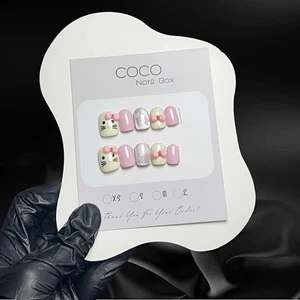 Móng úp tay, Nailbox thiết kế màu Pasttel hello kitty G143 siêu xinh nhà GEMYCHIP