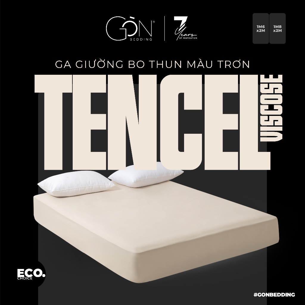 Ga Giường Bo Thun Gòn Bedding Lụa Tencel Viscose Màu Trơn 1m6x2m | 1m8x2m