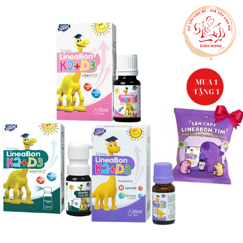 [Chính Hãng]Vitamin D3K2 Lineabon tăng chiều cao cho bé hộp 10ml