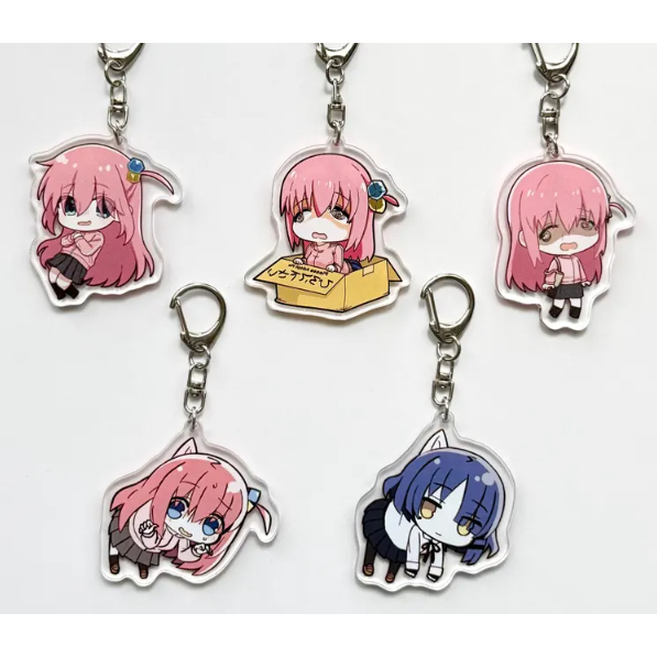 Móc khóa acrylic Bocchi the Rock hai mặt – Hitori Gotoh, Ryo Yamada, Ikuyo Kita, Nijika Ijichi