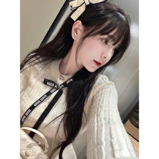 LT - Áo len nữ khuy tim đính nơ, dáng áo peplum xoè dài tay thu đông 1457