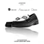 Giày Penny Loafer nam LEMANS màu đen trắng PL01T.1, da bò, đế thơm cao 4cm - Bảo Hành 24 tháng