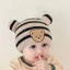 Mũ len cho bé hoạ tiết sọc ngang - Nón len gấu dễ thương