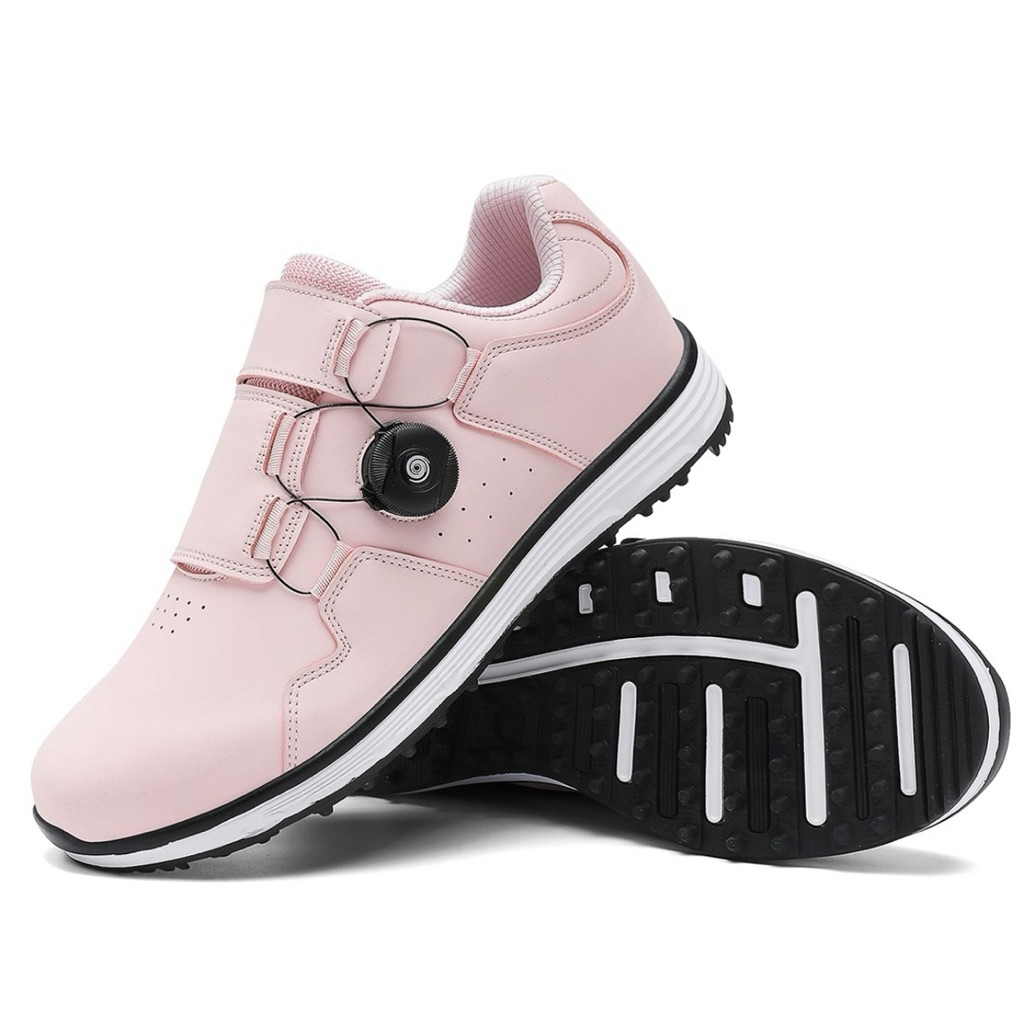 Giày golf nữ MASZRE  Hàn Quốc màu hồng – đế spikeless, chống nước, hệ thống khóa BOA, mang êm – giày golf casual