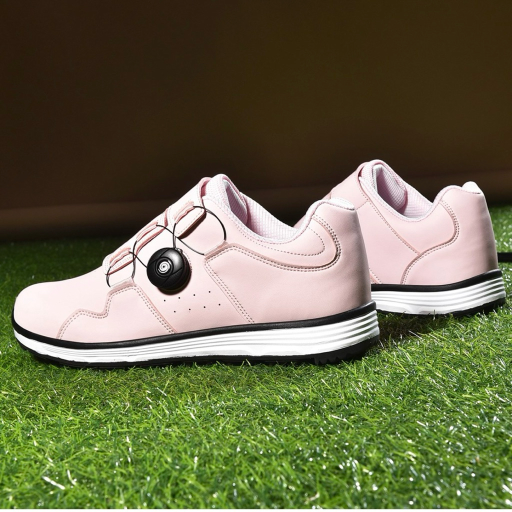 Giày golf nữ MASZRE  Hàn Quốc màu hồng – đế spikeless, chống nước, hệ thống khóa BOA, mang êm – giày golf casual