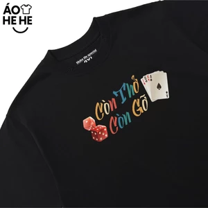 Áo Thun Tết Hài Hước Còn Thở là Con Gở Câu Nói Ngày Tết Vui Nhộn Form Rộng Cotton 2320gsm In Theo Yêu Cầu