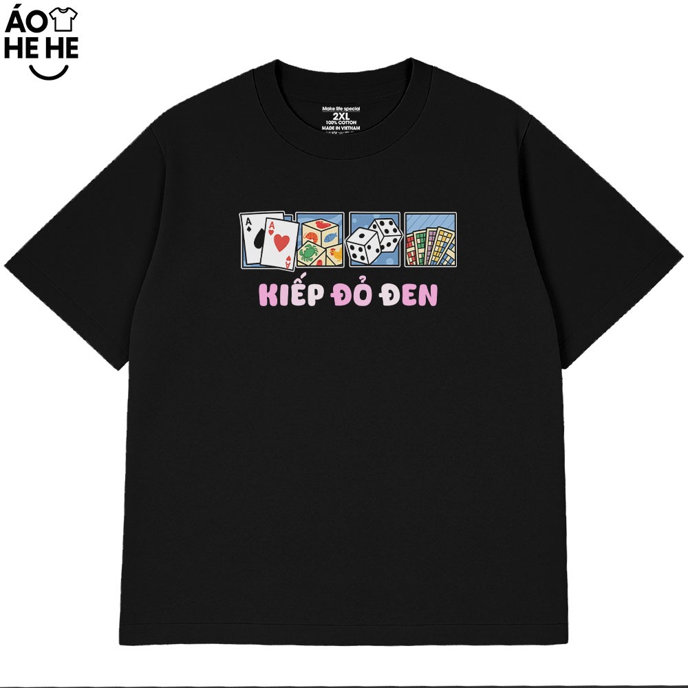 Áo Thun Tết Hài Hước Kiếp Đỏ Đen Câu Nói Ngày Tết Vui Nhộn Form Rộng Cotton 2320gsm In Theo Yêu Cầu