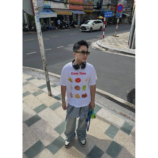 Áo Thun Boxy In Hình Cơm Tấm LAWI/ Áo Thun Local Brand Unisex Nam Nữ Oversize