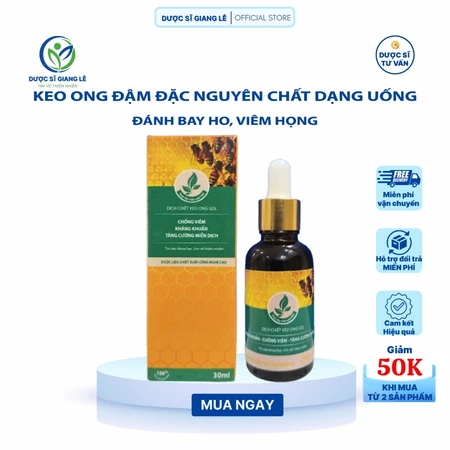 Keo Ong Đậm Đặc Nguyên Chất Dạng Uống duocsy_giangle Hiệu Quả Ho, Đau Họng, Khàn Tiếng, Amidan, Sổ Mũi