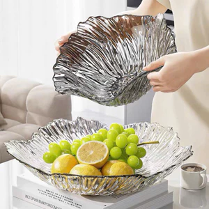 Khay đựng trái cây thuỷ tinh hình hoa - Đĩa trang trí hình hoa sang trọng