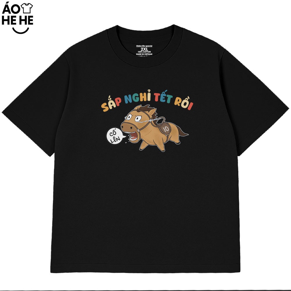Áo Thun In Chữ Hài Hước Sắp Nghỉ Tết Rồi Câu Nói Text Văn Phòng Công Sở Form Rộng Cotton 230gsm In Theo Yêu Cầu
