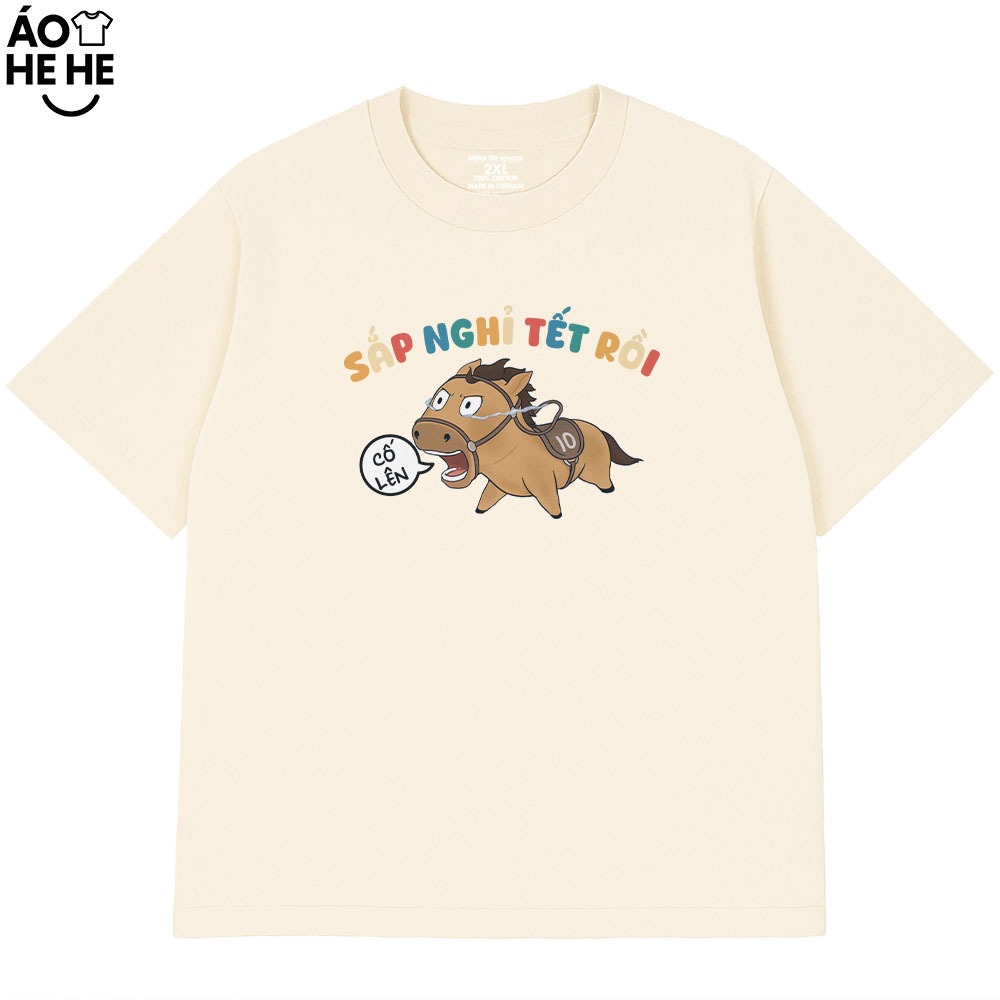 Áo Thun In Chữ Hài Hước Sắp Nghỉ Tết Rồi Câu Nói Text Văn Phòng Công Sở Form Rộng Cotton 230gsm In Theo Yêu Cầu