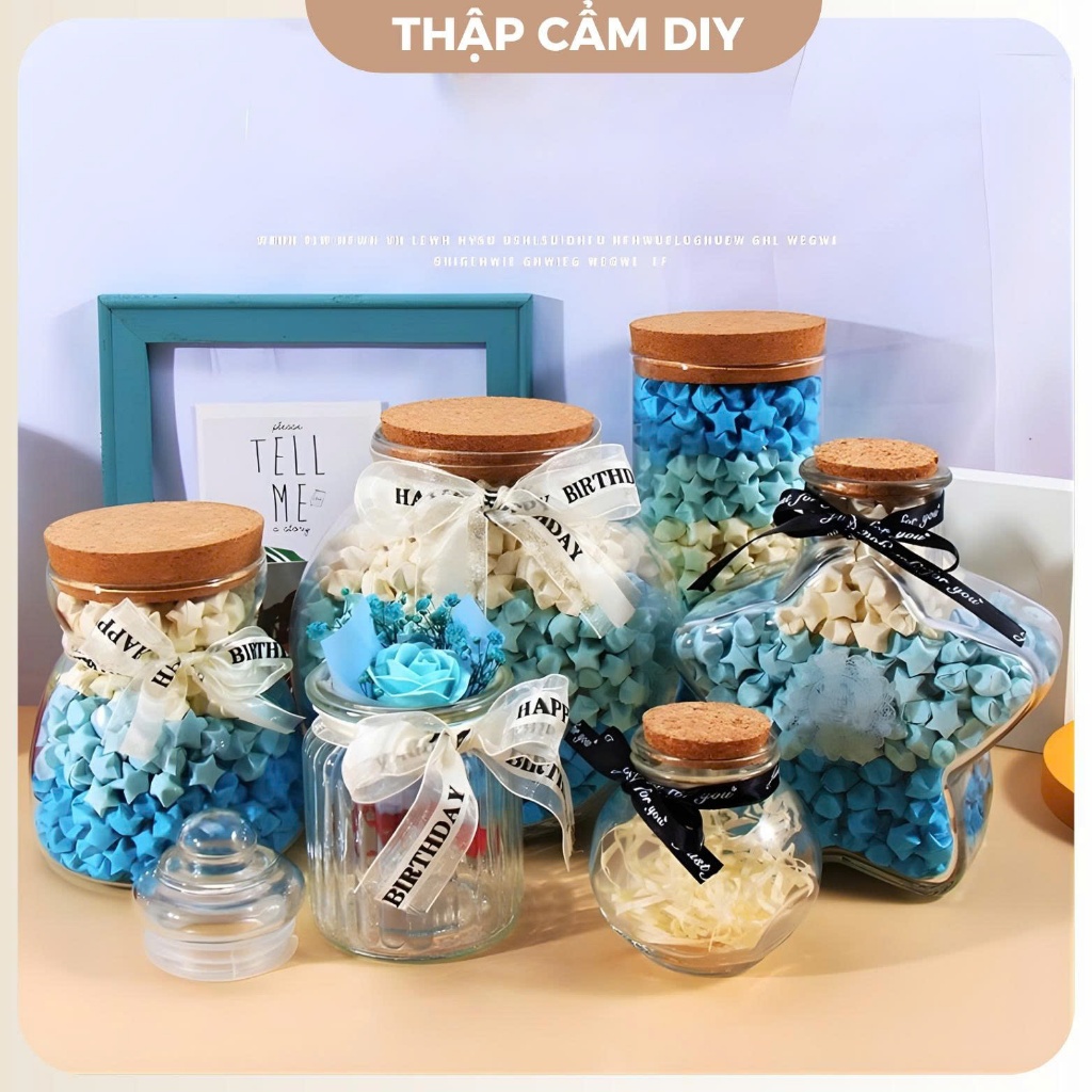 Lọ Thuỷ Tinh Đựng Sao, Lọ Điều Ước Giáng Sinh – Quà Tặng Sinh Nhật, Noel, Tỏ Tình (Có Ruy Băng)