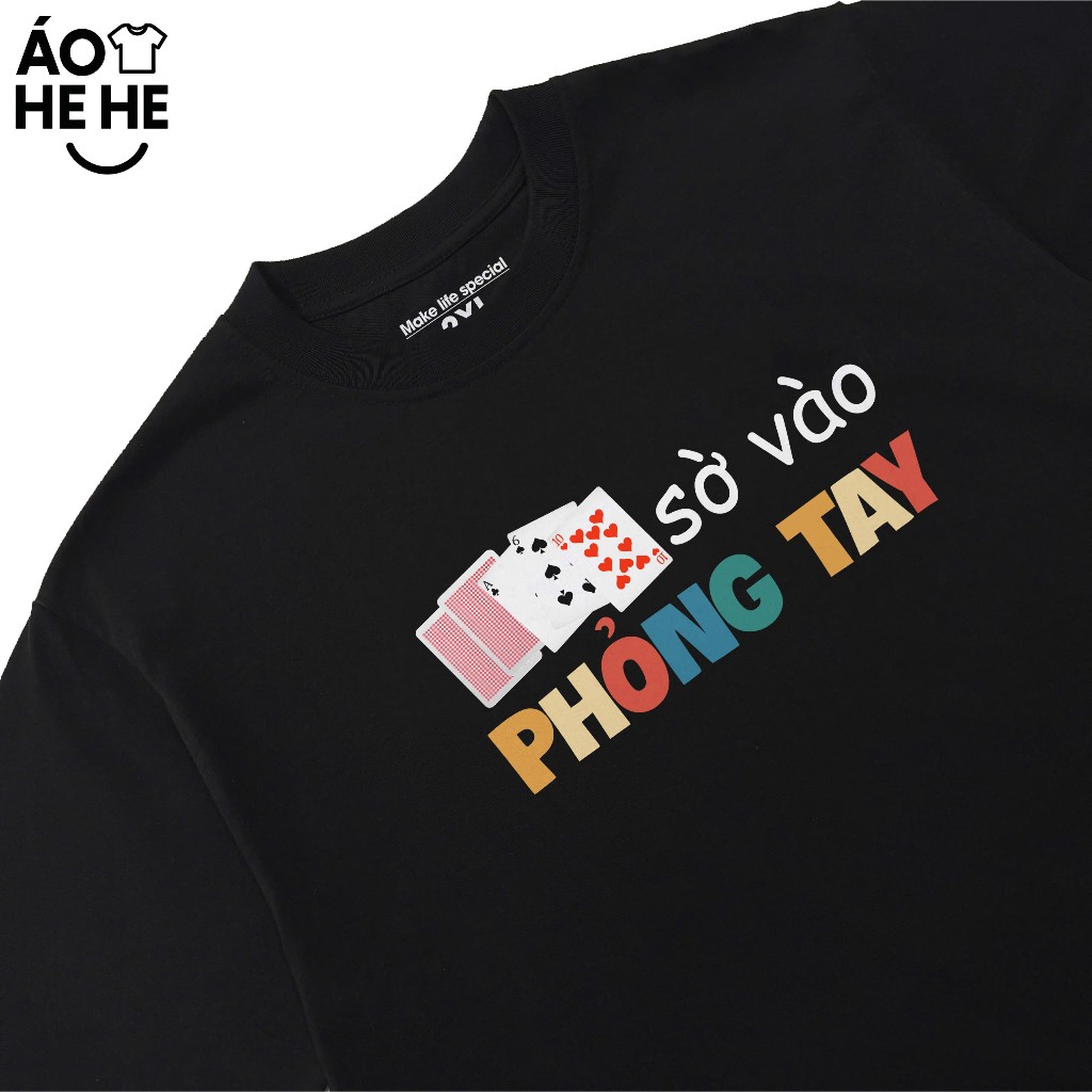Áo Thun Tết Hài Hước Sờ Vào Phỏng Tay Câu Nói Text Tết Việt Nam Form Rộng Cotton 230gsm In Theo Yêu Cầu