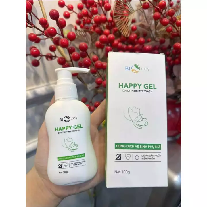 Dung Dịch Vệ Sinh Phụ Nữ BIOCOS Happy Gel 100ml - Gel Phụ Khoa Ngăn Ngừa Viêm Nhiễm dung dịch vệ sinh phụ nữ Women