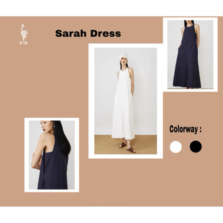 Sarah Dress /By Cor/ Đầm Linen cổ yếm xẻ trước