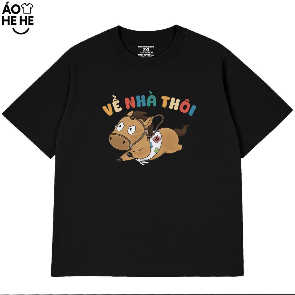 Áo Thun In Chữ Hài Hước Về Nhà Thôi Câu Nói Text Văn Phòng Công Sở Form Rộng Cotton 230gsm
