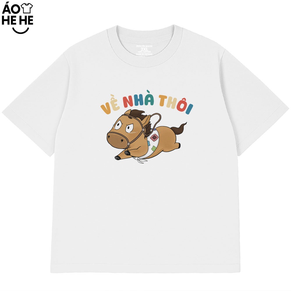 Áo Thun In Chữ Hài Hước Về Nhà Thôi Câu Nói Text Văn Phòng Công Sở Form Rộng Cotton 230gsm