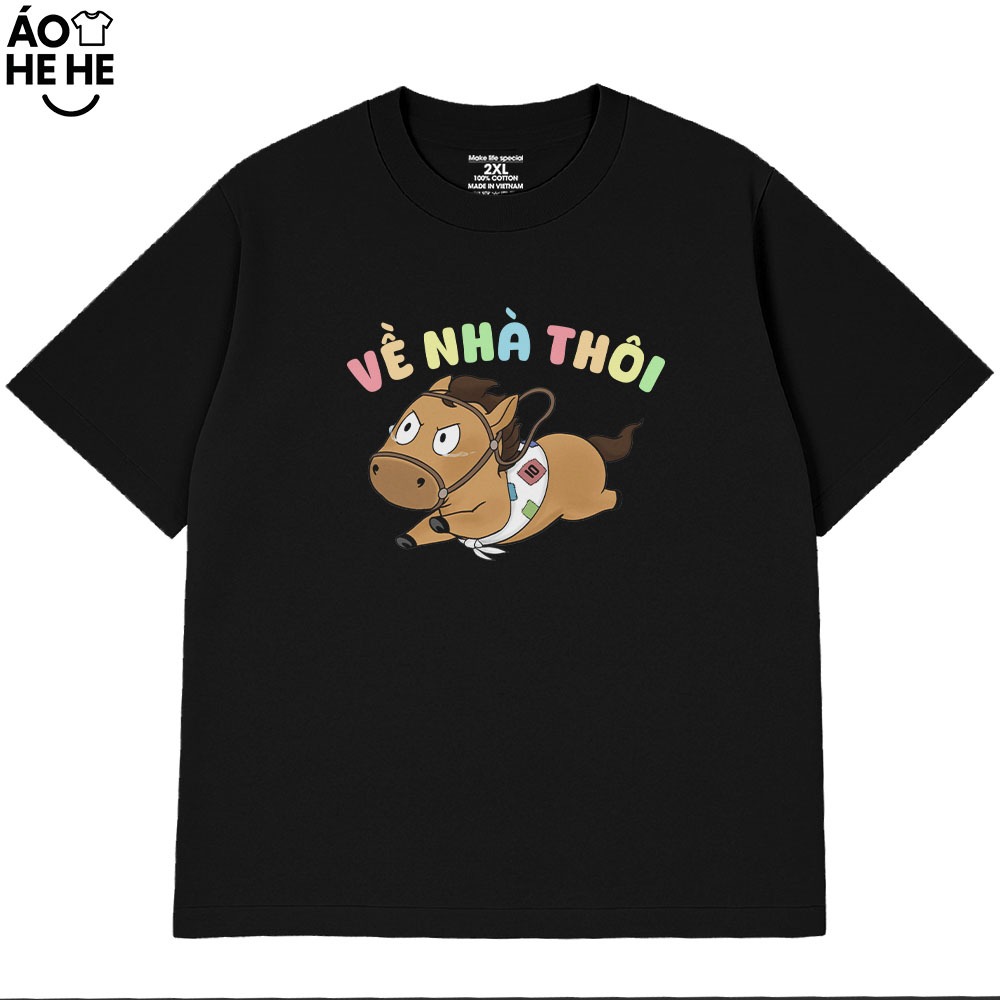 Áo Thun In Chữ Hài Hước Về Nhà Thôi Câu Nói Text Văn Phòng Công Sở Form Rộng Cotton 230gsm
