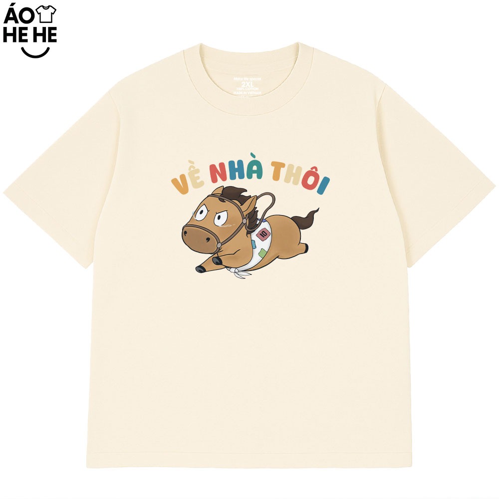 Áo Thun In Chữ Hài Hước Về Nhà Thôi Câu Nói Text Văn Phòng Công Sở Form Rộng Cotton 230gsm