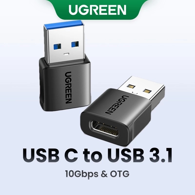Đầu chuyển đổi USB sang USB Type C chuẩn 3.1  (2pcs) tốc độ 10Gbps hỗ trợ sạc 3A chính hãng Ugreen 45275 cao cấp | BigBuy360 - bigbuy360.vn