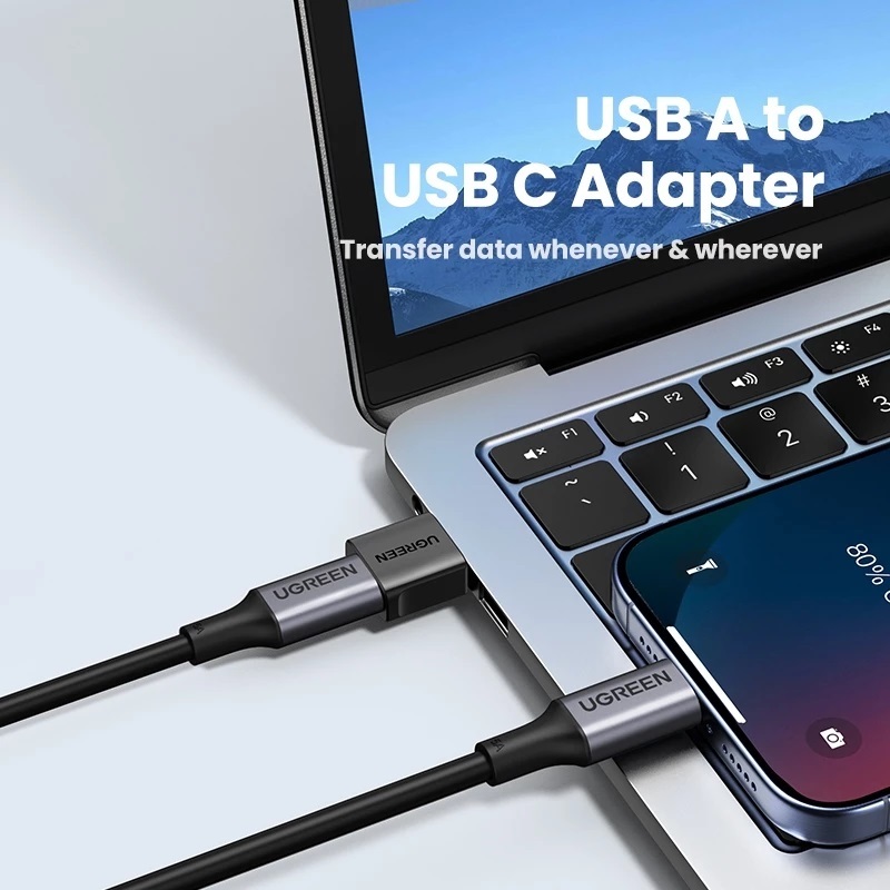 Đầu chuyển đổi USB sang USB Type C chuẩn 3.1  (2pcs) tốc độ 10Gbps hỗ trợ sạc 3A chính hãng Ugreen 45275 cao cấp | BigBuy360 - bigbuy360.vn
