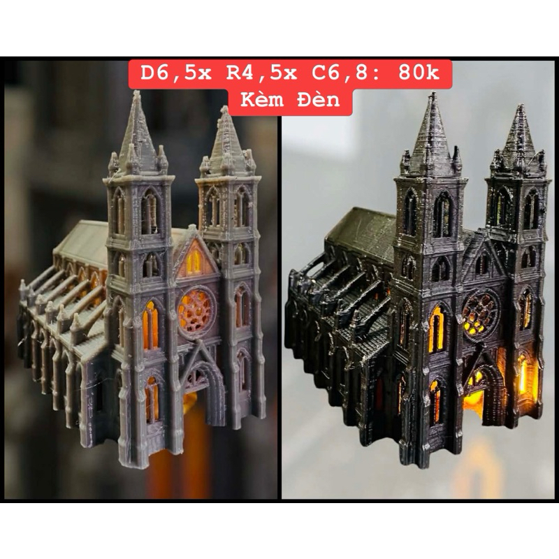 Mô hình nhà thờ mini trang trí tiểu cảnh,terrarium, bán cạn in3D