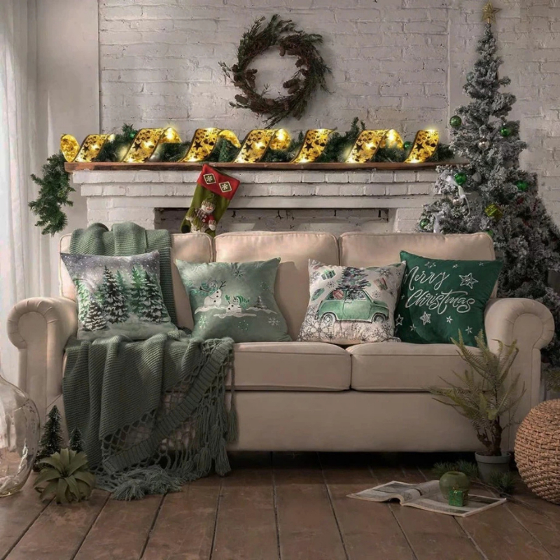 Dây ruy băng có đèn led trang trí cây thông Noen, decor Trang trí Giáng Sinh sáng tạo
