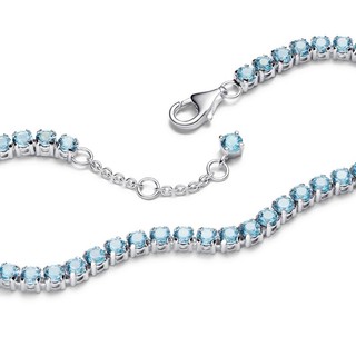 Vòng Tay Pandora Tennis Bạc Đính Đá Sắc Xanh Bầu Trời