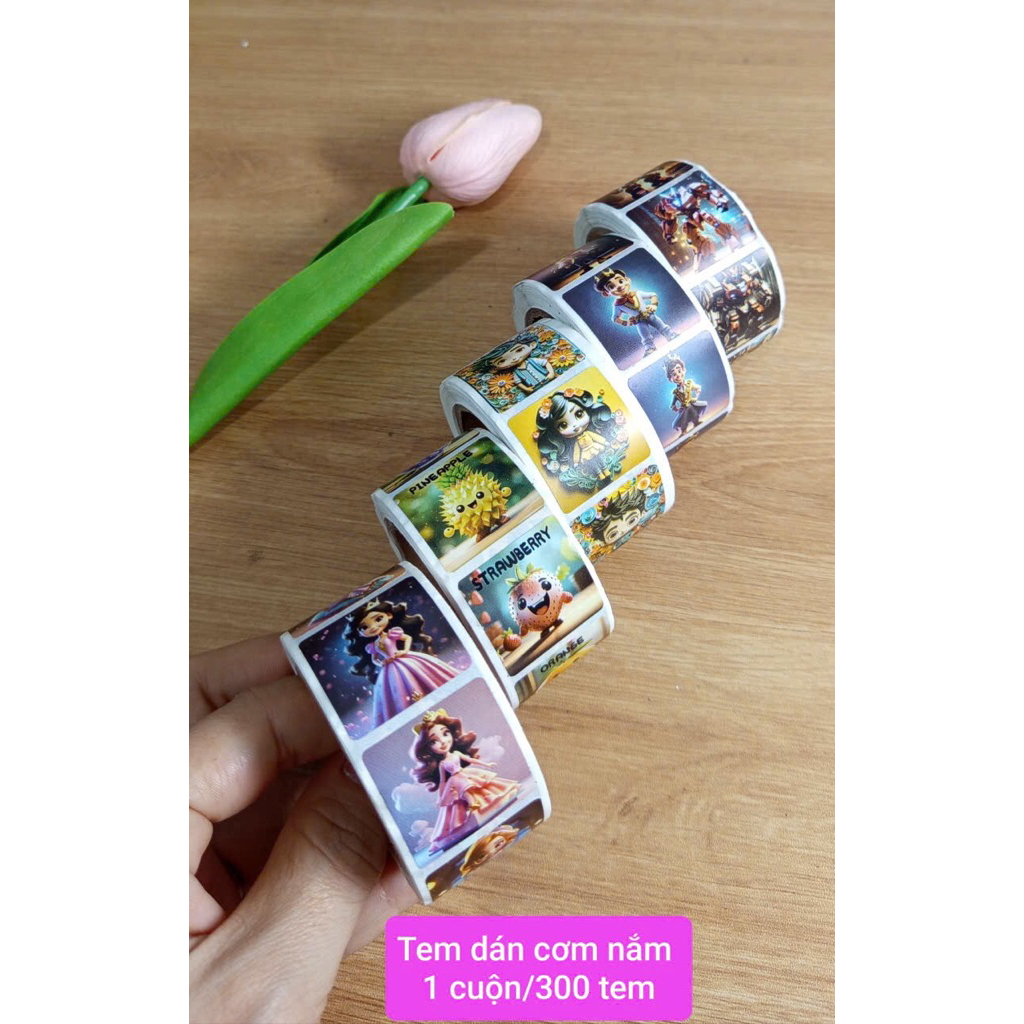 Tem dán cơm nắm 300 tem | Shopee Việt Nam