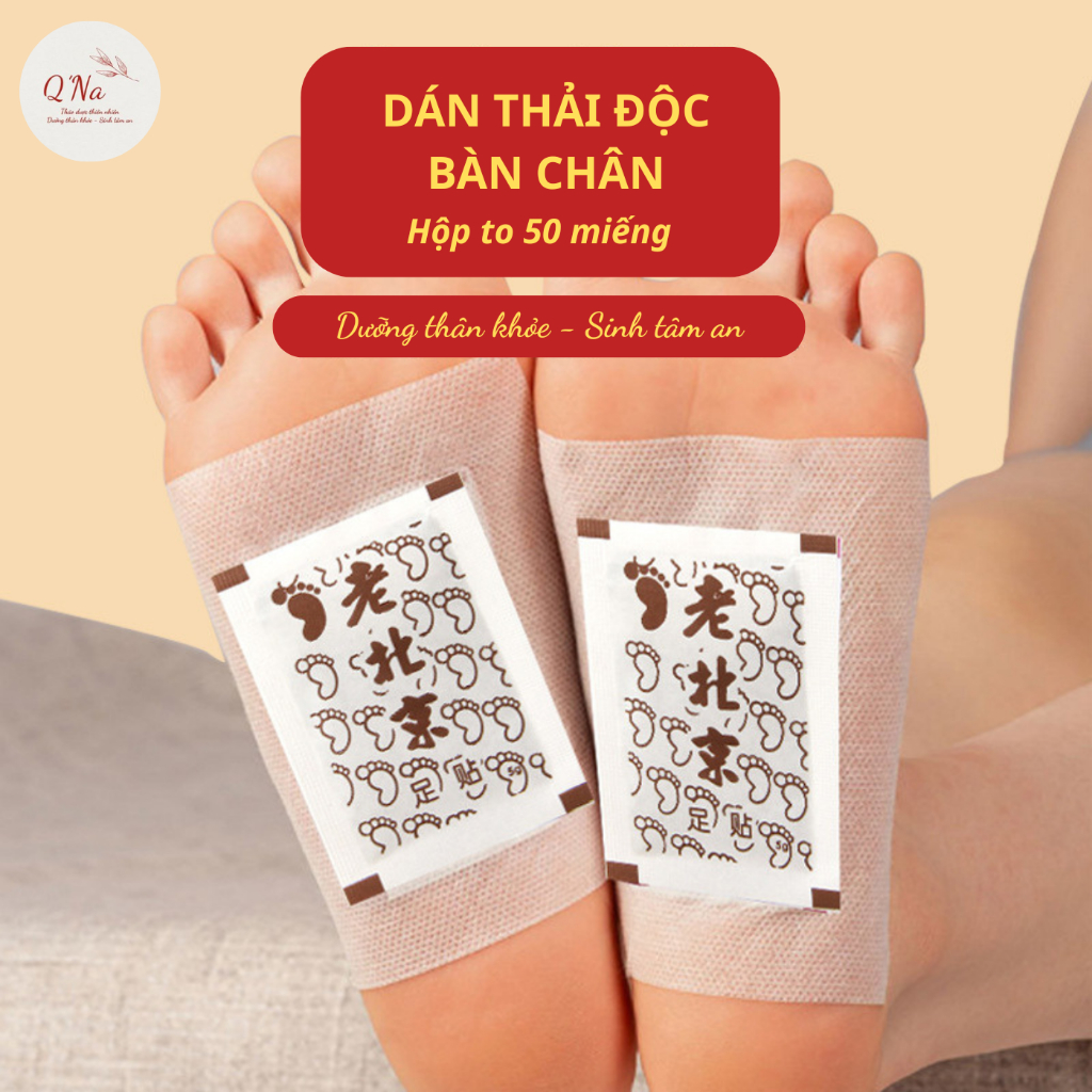 Đào thải độc tố làm đẹp da, nâng cao thể trạng tăng cường chuyển hóa - Miếng dán thải độc bàn chân hộp to 50 miếng