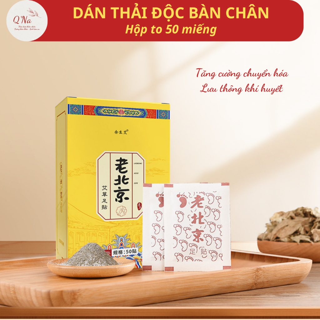Đào thải độc tố làm đẹp da, nâng cao thể trạng tăng cường chuyển hóa - Miếng dán thải độc bàn chân hộp to 50 miếng