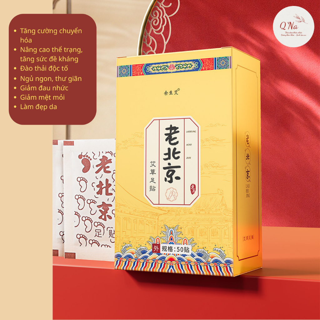 Đào thải độc tố làm đẹp da, nâng cao thể trạng tăng cường chuyển hóa - Miếng dán thải độc bàn chân hộp to 50 miếng