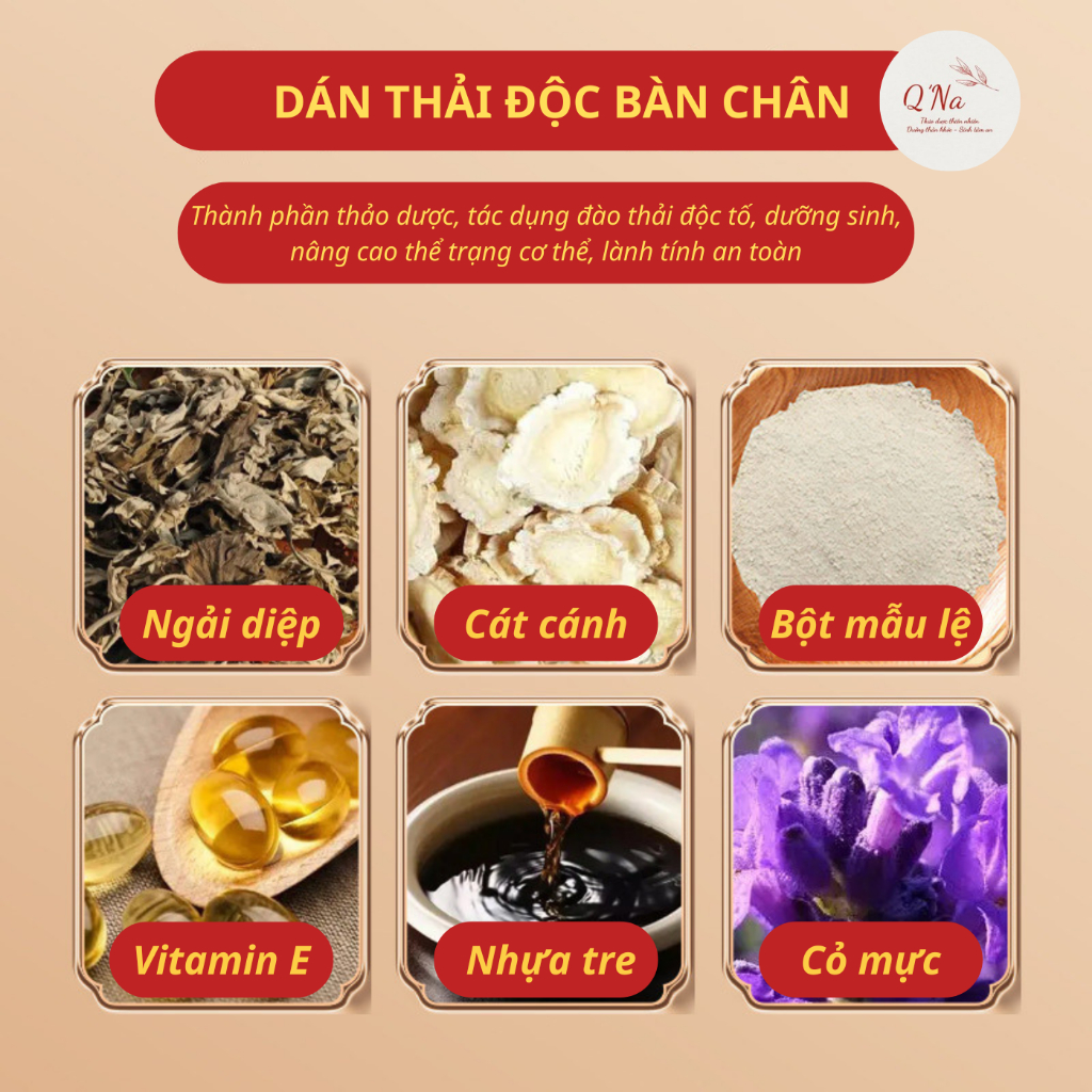 Đào thải độc tố làm đẹp da, nâng cao thể trạng tăng cường chuyển hóa - Miếng dán thải độc bàn chân hộp to 50 miếng